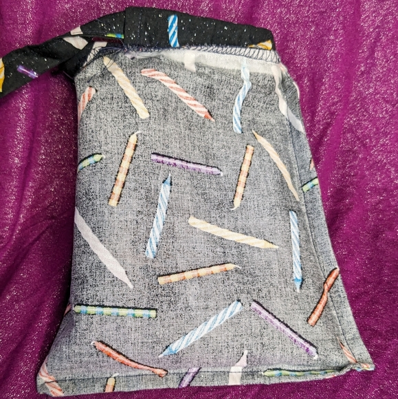 Reusable Sparkle Birthday Candle Drawstring Giftbag- Fabric Ribbon - Picture 3 of 5
